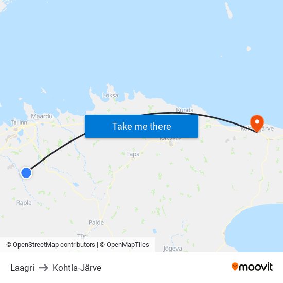 Laagri to Kohtla-Järve map