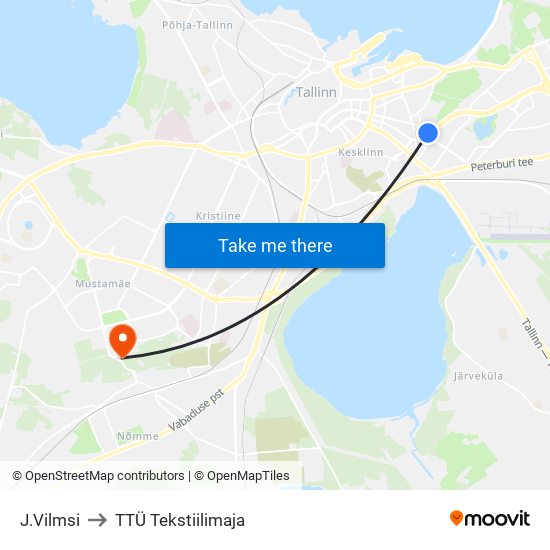 J.Vilmsi to TTÜ Tekstiilimaja map