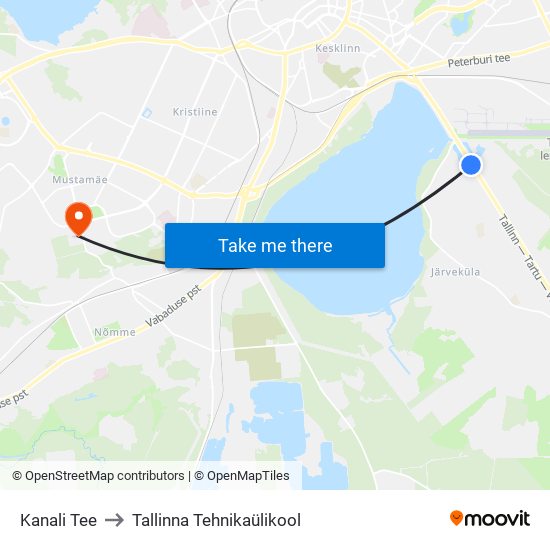 Kanali Tee to Tallinna Tehnikaülikool map