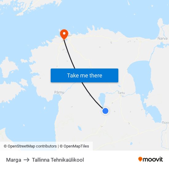 Marga to Tallinna Tehnikaülikool map