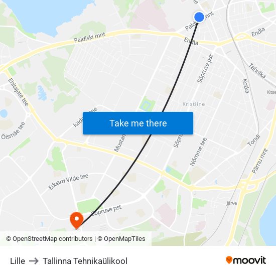 Lille to Tallinna Tehnikaülikool map
