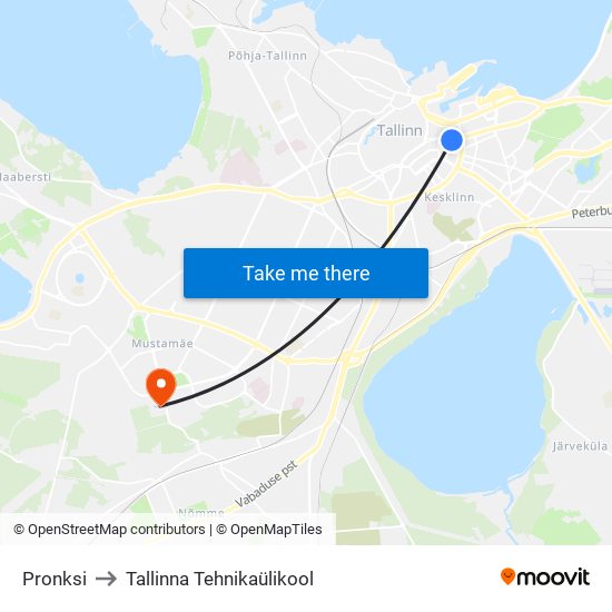 Pronksi to Tallinna Tehnikaülikool map