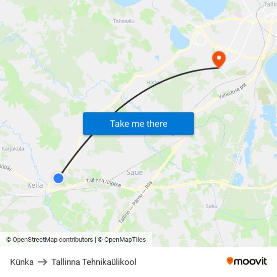 Künka to Tallinna Tehnikaülikool map