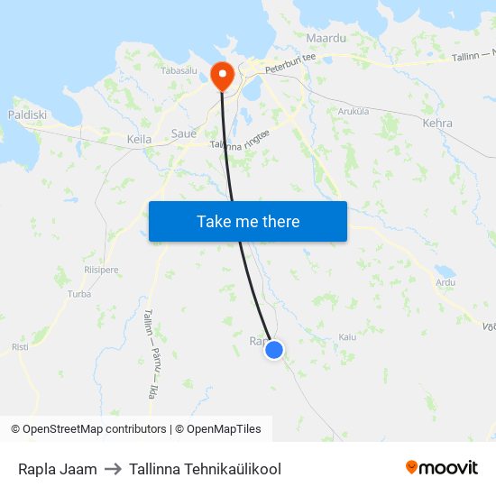 Rapla Jaam to Tallinna Tehnikaülikool map