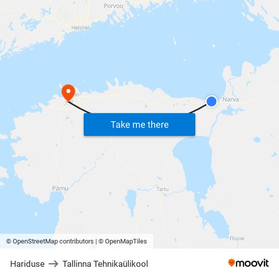 Hariduse to Tallinna Tehnikaülikool map