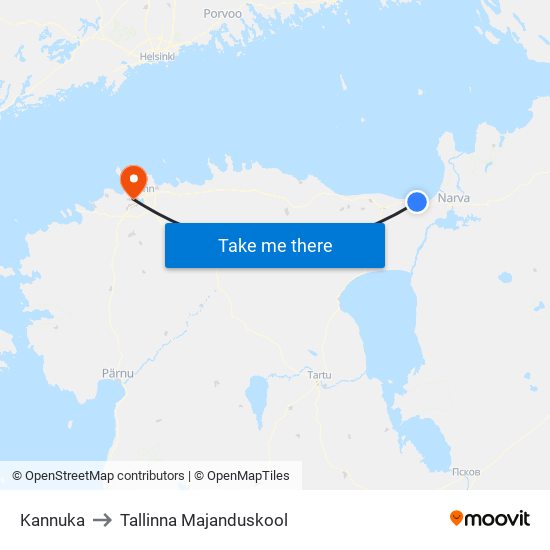 Kannuka to Tallinna Majanduskool map