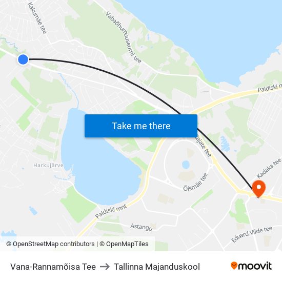 Vana-Rannamõisa Tee to Tallinna Majanduskool map