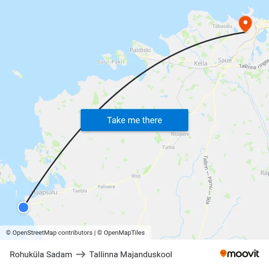Rohuküla Sadam to Tallinna Majanduskool map