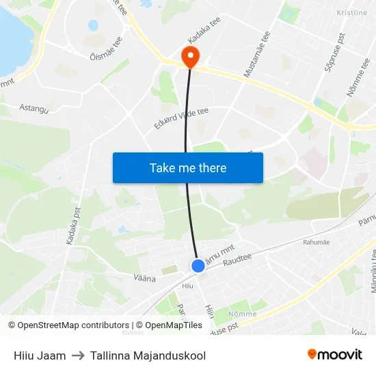 Hiiu Jaam to Tallinna Majanduskool map