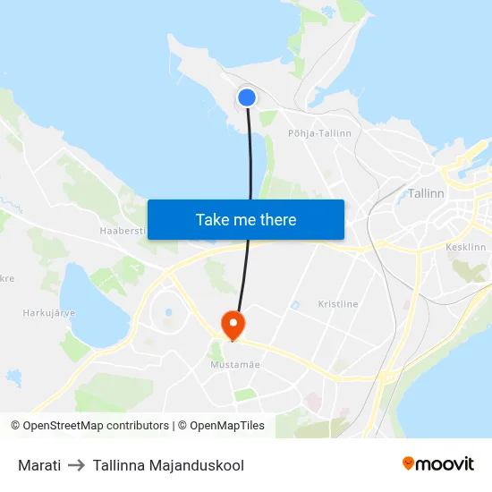 Marati to Tallinna Majanduskool map