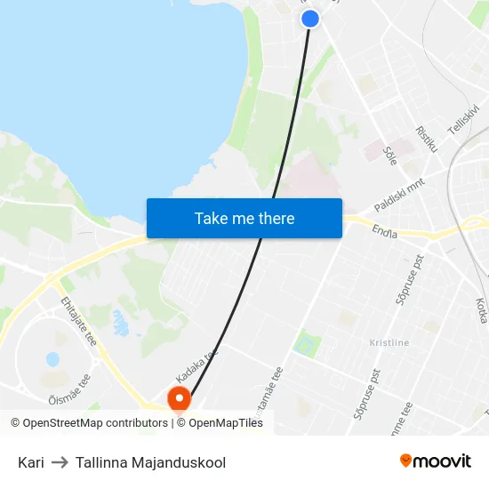 Kari to Tallinna Majanduskool map