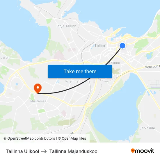 Tallinna Ülikool to Tallinna Majanduskool map