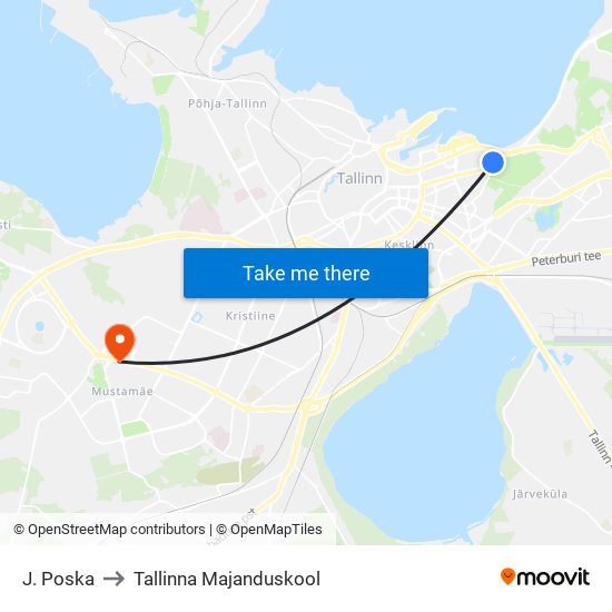 J. Poska to Tallinna Majanduskool map