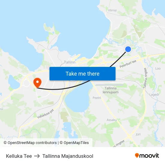 Kelluka Tee to Tallinna Majanduskool map