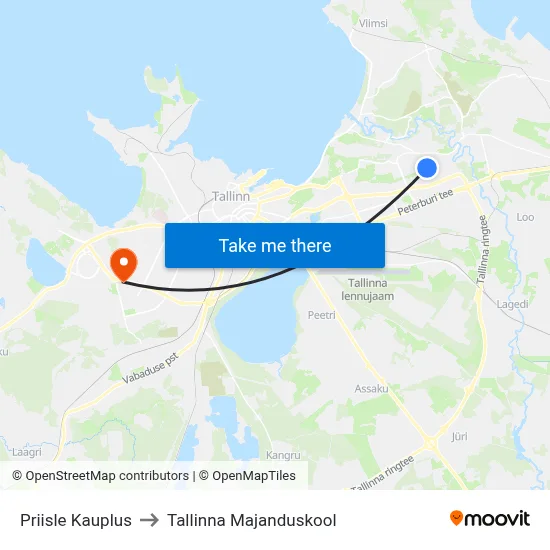 Priisle Kauplus to Tallinna Majanduskool map
