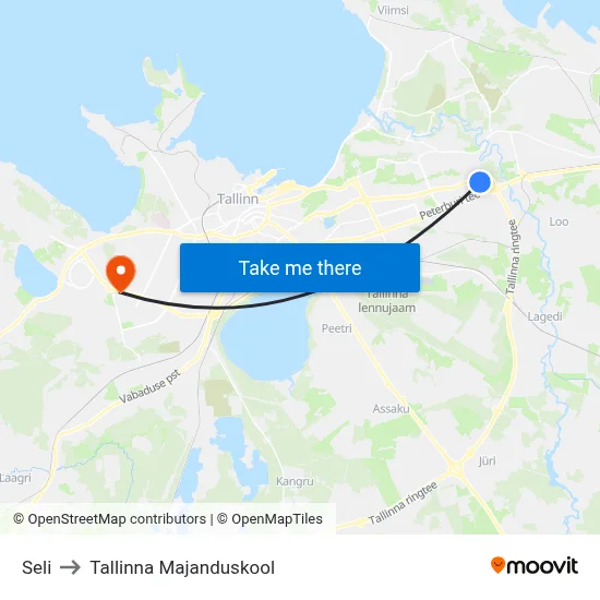 Seli to Tallinna Majanduskool map