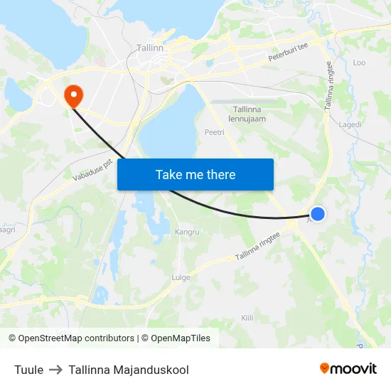 Tuule to Tallinna Majanduskool map