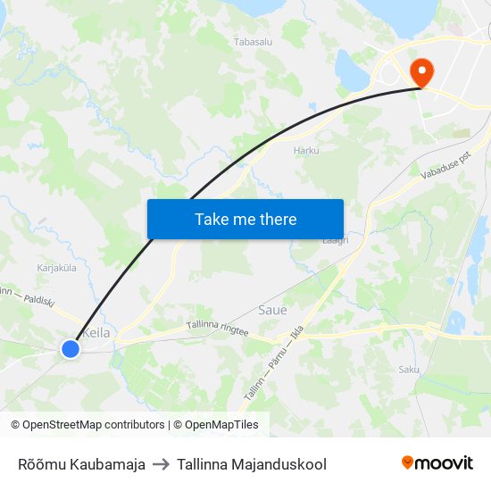 Rõõmu Kaubamaja to Tallinna Majanduskool map