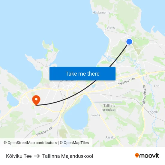 Kõlviku Tee to Tallinna Majanduskool map