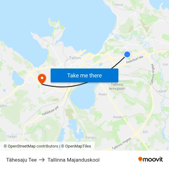 Tähesaju Tee to Tallinna Majanduskool map