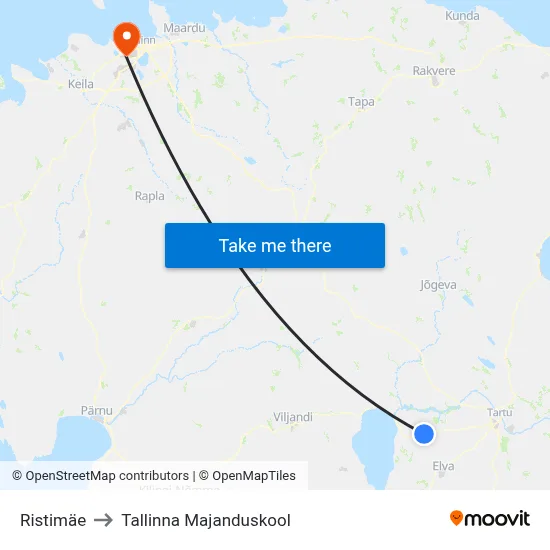 Ristimäe to Tallinna Majanduskool map