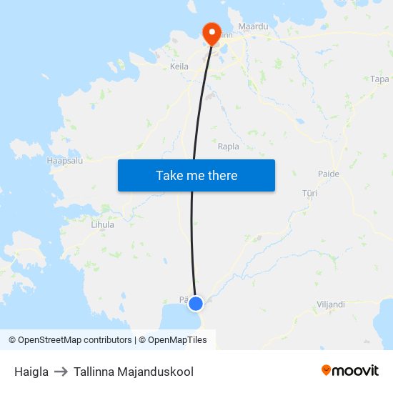 Haigla to Tallinna Majanduskool map