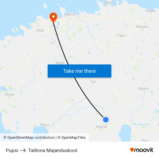 Pupsi to Tallinna Majanduskool map
