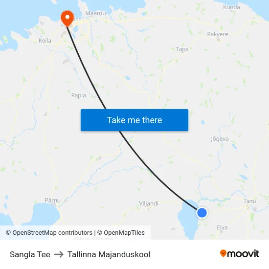Sangla Tee to Tallinna Majanduskool map