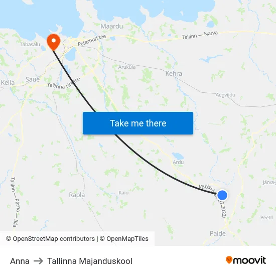 Anna to Tallinna Majanduskool map