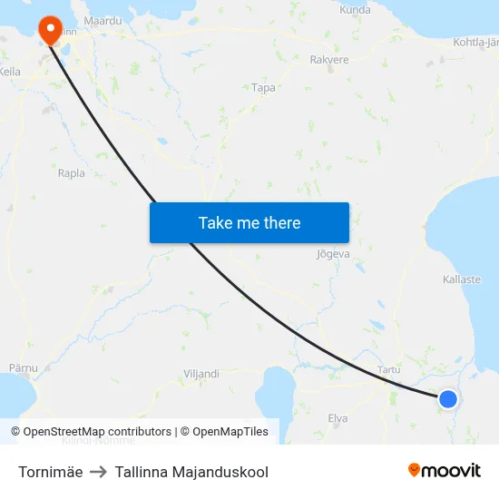 Tornimäe to Tallinna Majanduskool map