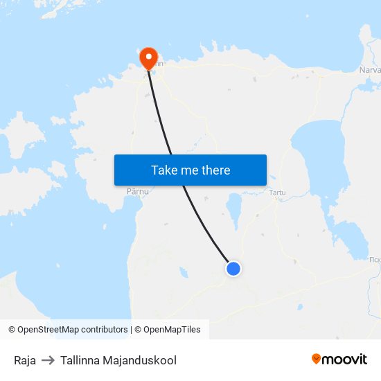 Raja to Tallinna Majanduskool map