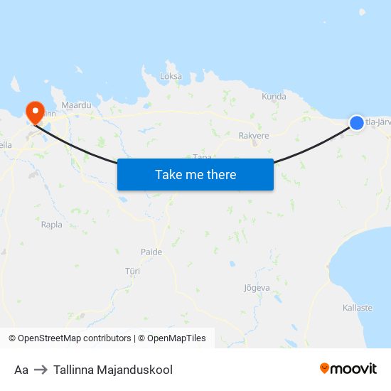 Aa to Tallinna Majanduskool map