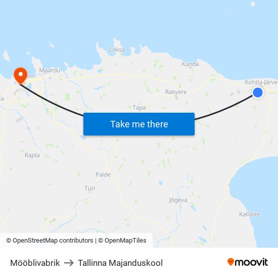 Mööblivabrik to Tallinna Majanduskool map