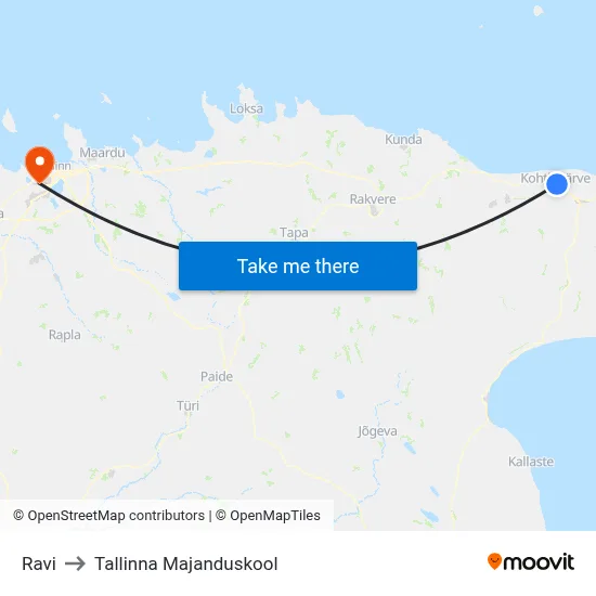Ravi to Tallinna Majanduskool map