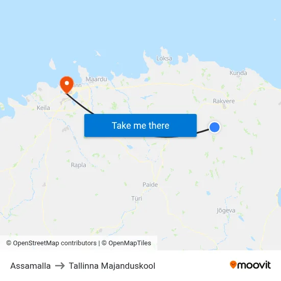 Assamalla to Tallinna Majanduskool map