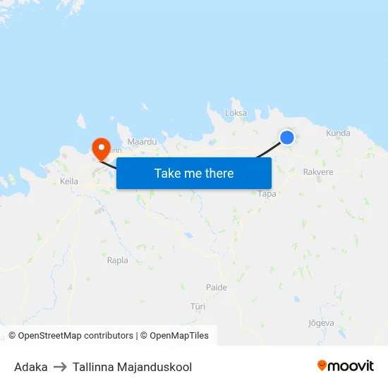 Adaka to Tallinna Majanduskool map