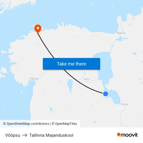Võõpsu to Tallinna Majanduskool map