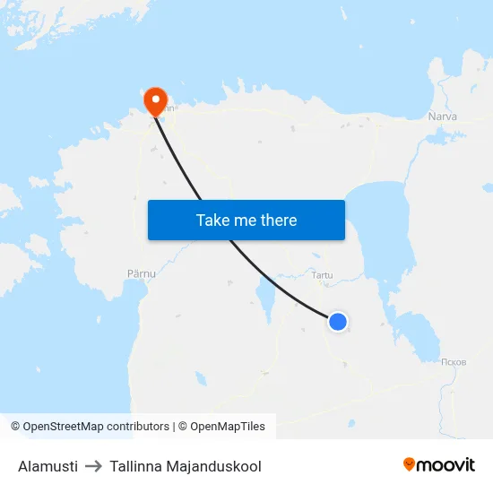 Alamusti to Tallinna Majanduskool map