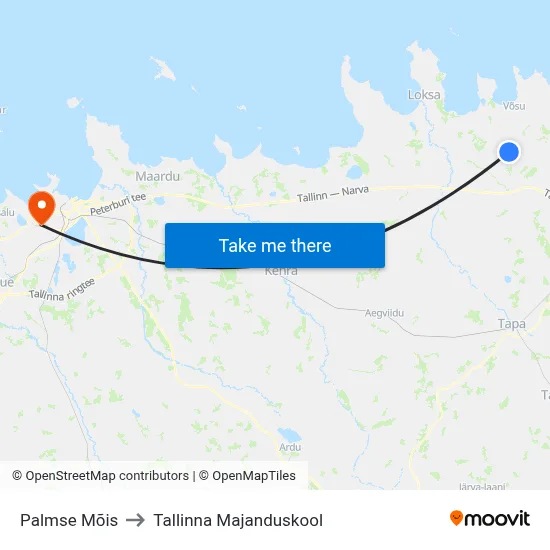 Palmse Mõis to Tallinna Majanduskool map
