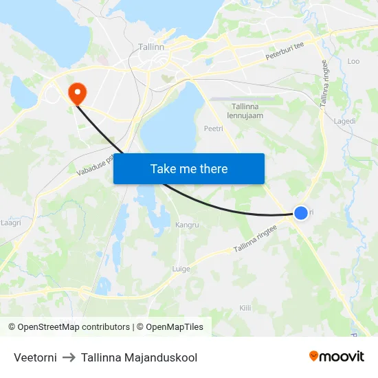 Veetorni to Tallinna Majanduskool map