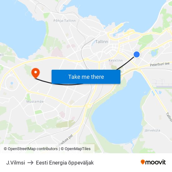 J.Vilmsi to Eesti Energia õppeväljak map