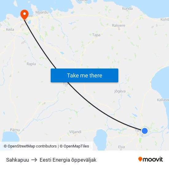 Sahkapuu to Eesti Energia õppeväljak map