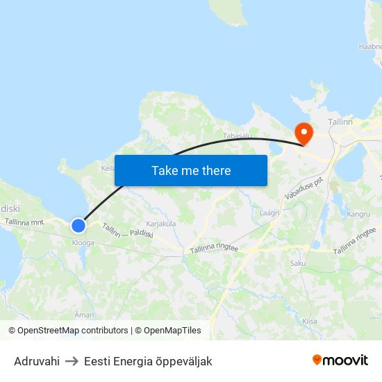 Adruvahi to Eesti Energia õppeväljak map