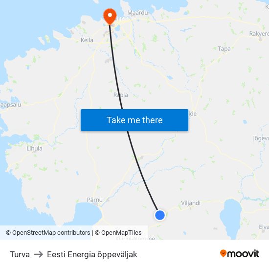 Turva to Eesti Energia õppeväljak map