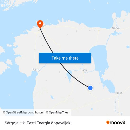 Särgoja to Eesti Energia õppeväljak map