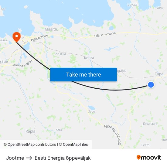 Jootme to Eesti Energia õppeväljak map