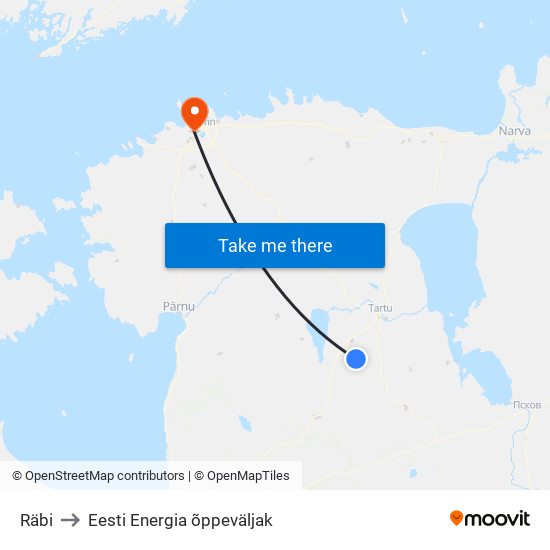 Räbi to Eesti Energia õppeväljak map