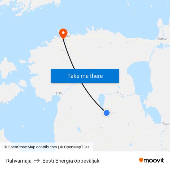 Rahvamaja to Eesti Energia õppeväljak map