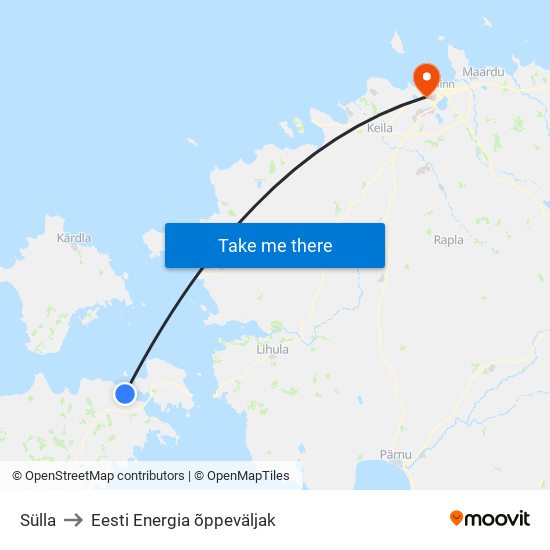 Sülla to Eesti Energia õppeväljak map