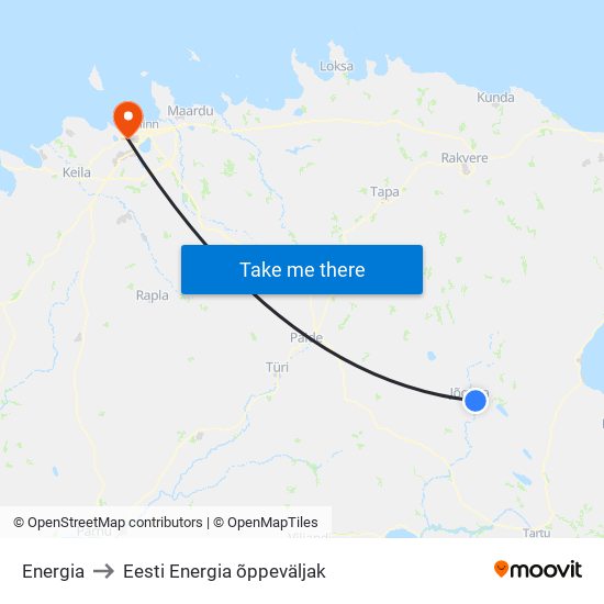 Energia to Eesti Energia õppeväljak map